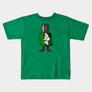 Teutonic Knight Cartoon (Player 3 colors, Green) Kids T-Shirt